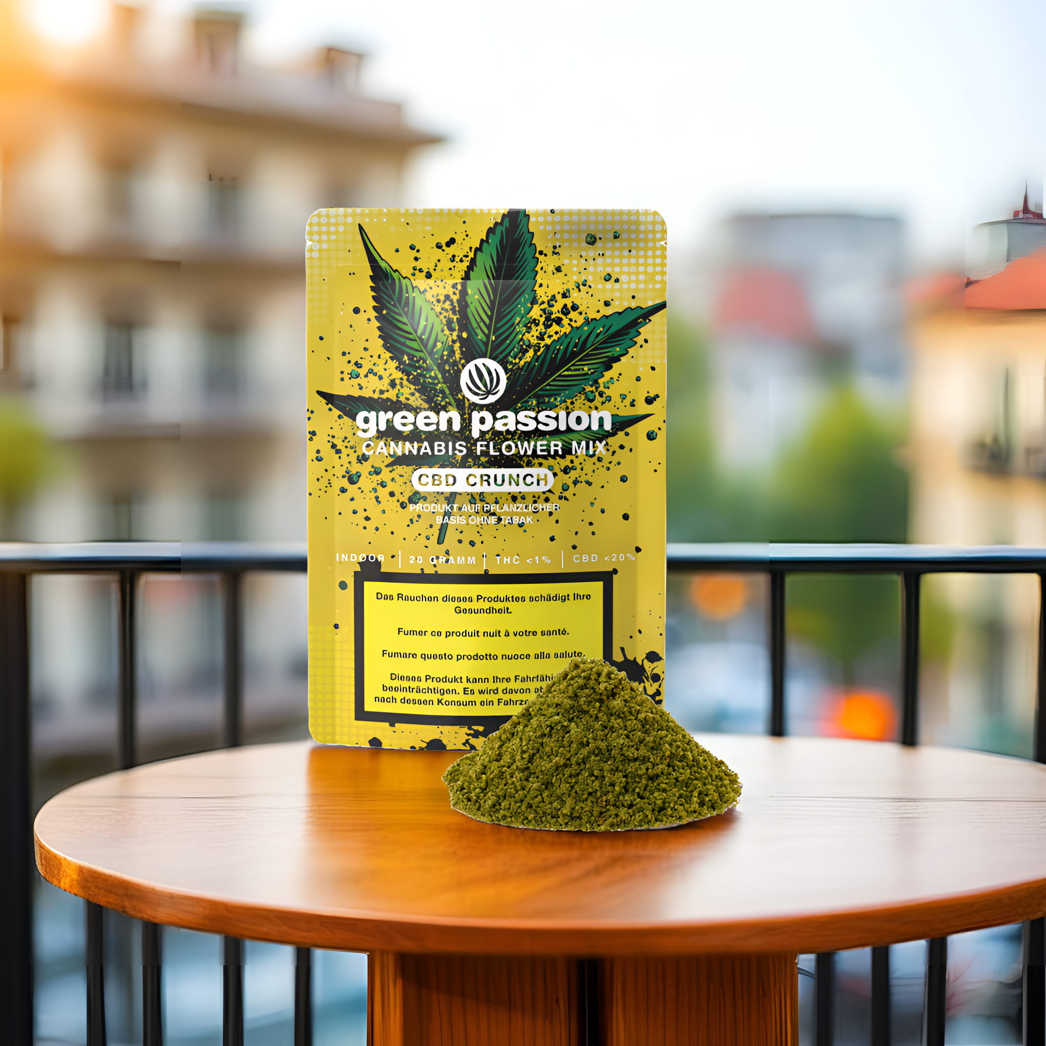 Green Passion CBD Crunch – Fleurs de CBD suisses de haute qualité Mélange de Fleurs dans un sachet pratique refermable. Ingrédients 100 % naturels.