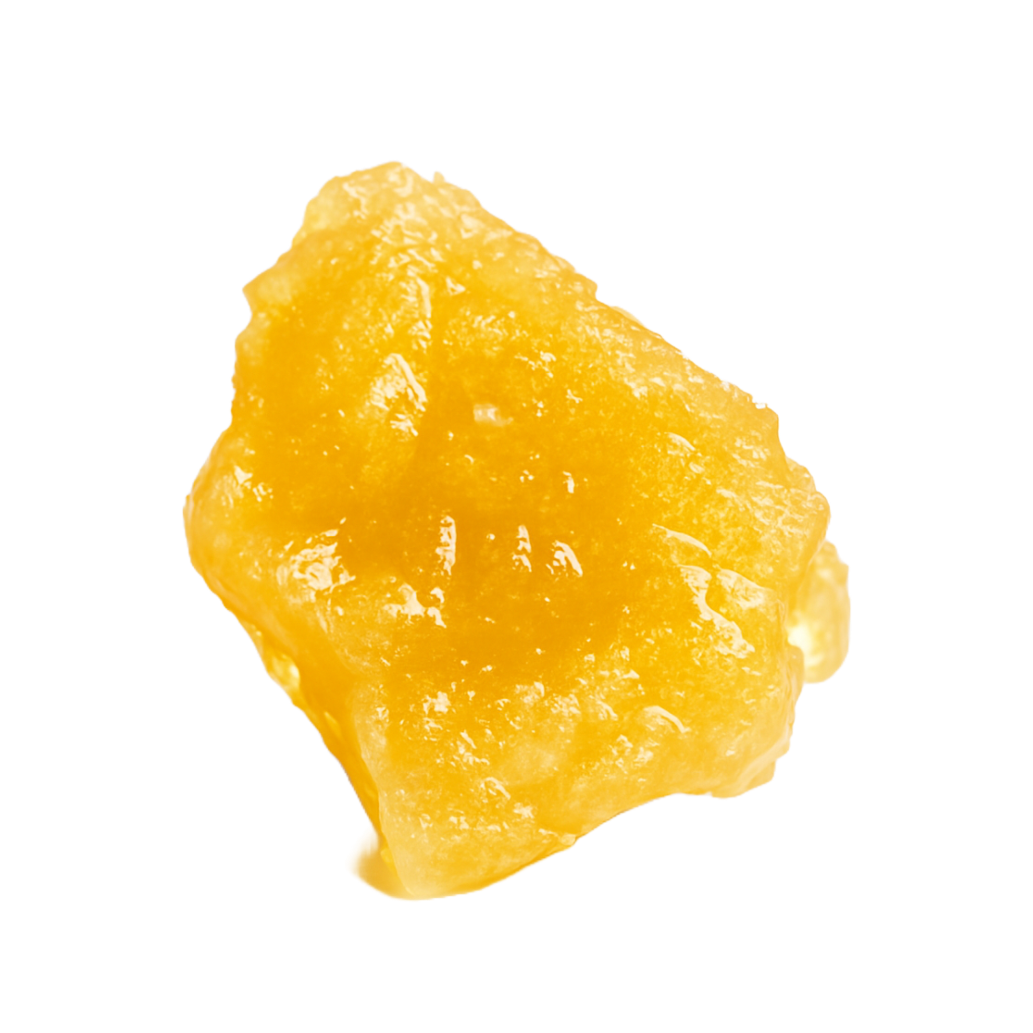 Goldenes Live Resin CBD Dab, 1g, mit glänzender, harziger Textur vor weißem Hintergrund, ideal für den Online-Shop.