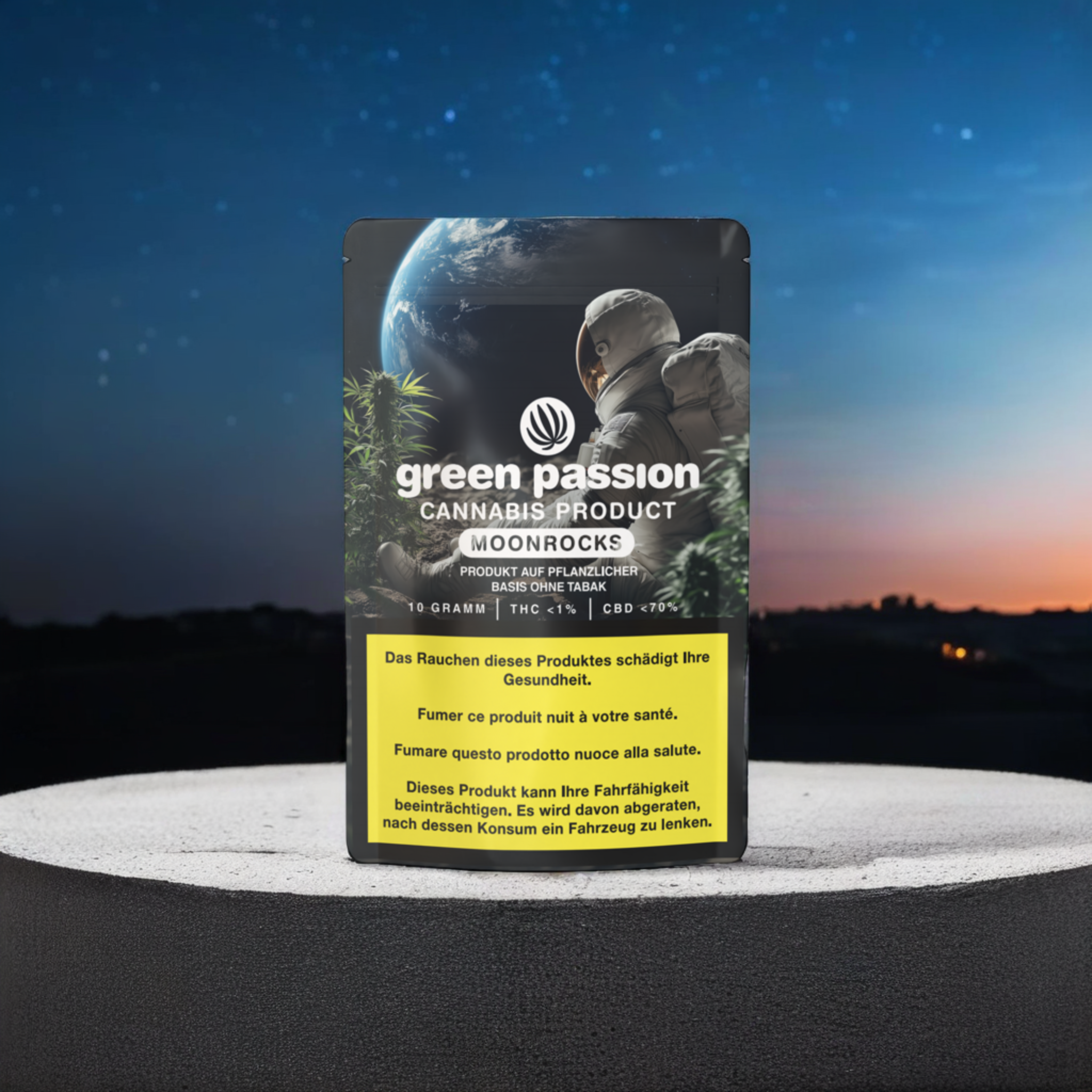 Green Passion CBD Moonrocks – Presentazione elegante in una confezione raffinata. Perfetto per chi cerca un'esperienza CBD intensa.