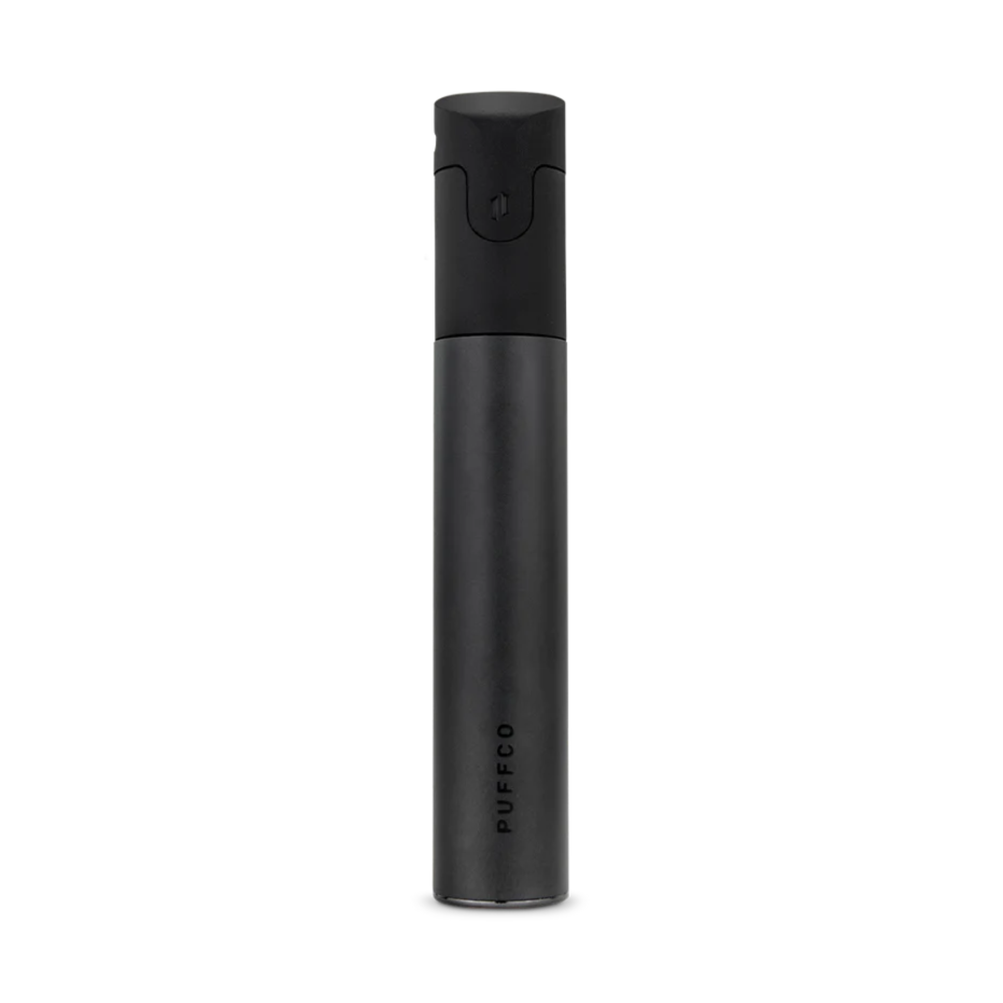 Schwarzer Puffco Pivot Mini Dab Rig Vaporizer, schlankes Design, stehend, vor weißem Hintergrund.